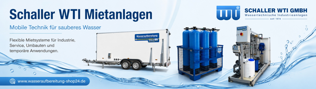 Mietanlagen mit Umkehrosmose und Antiscalantdosierung